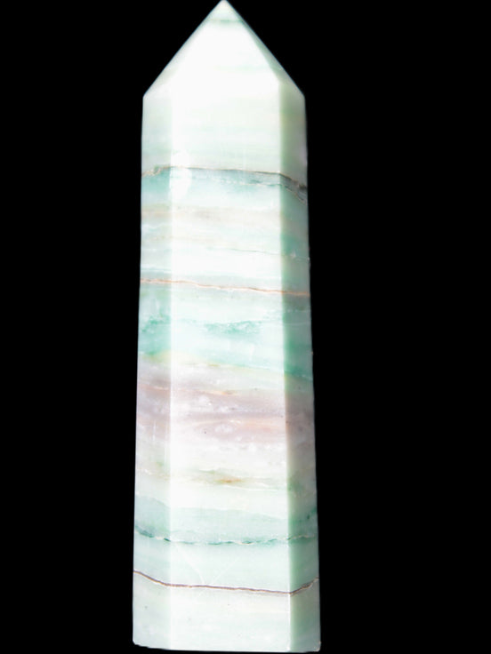 Pistachio calcite obelisk 112mm 170g Rocks and Things Store