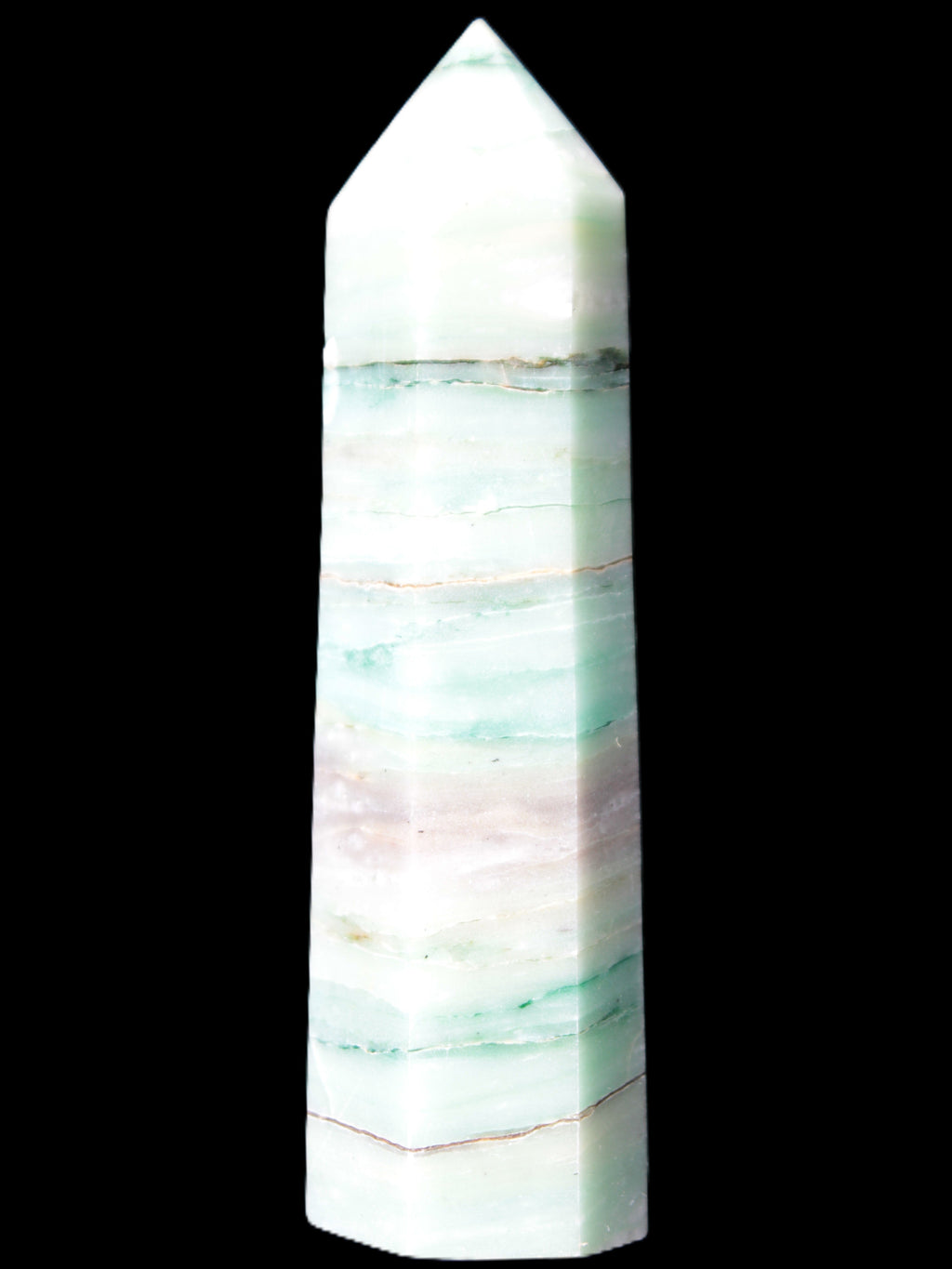 Pistachio calcite obelisk 112mm 170g Rocks and Things Store