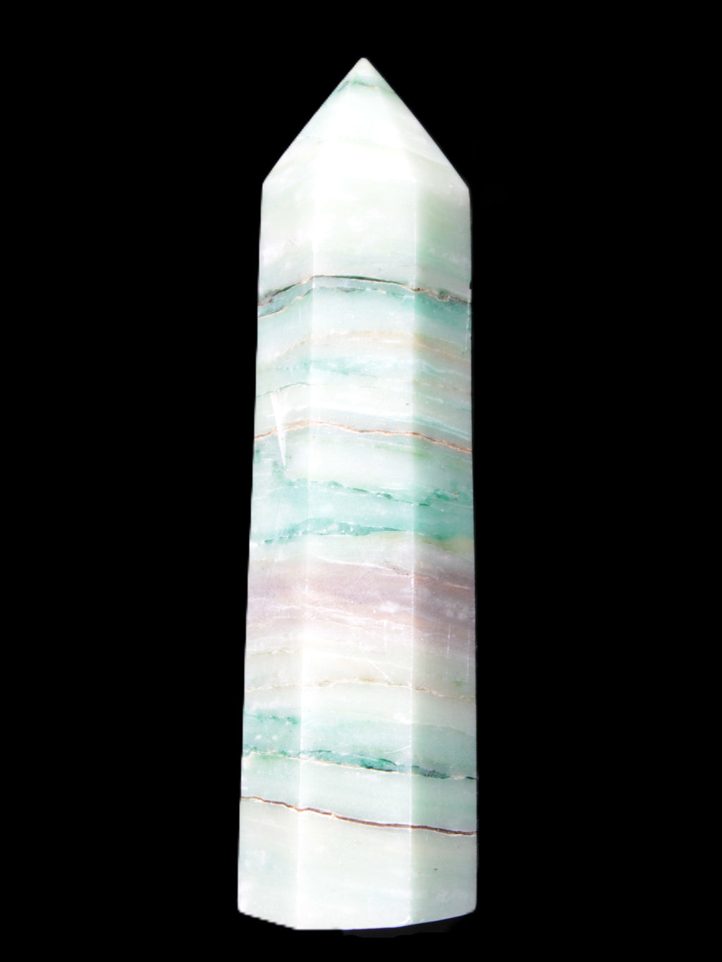 Pistachio calcite obelisk 112mm 170g Rocks and Things Store