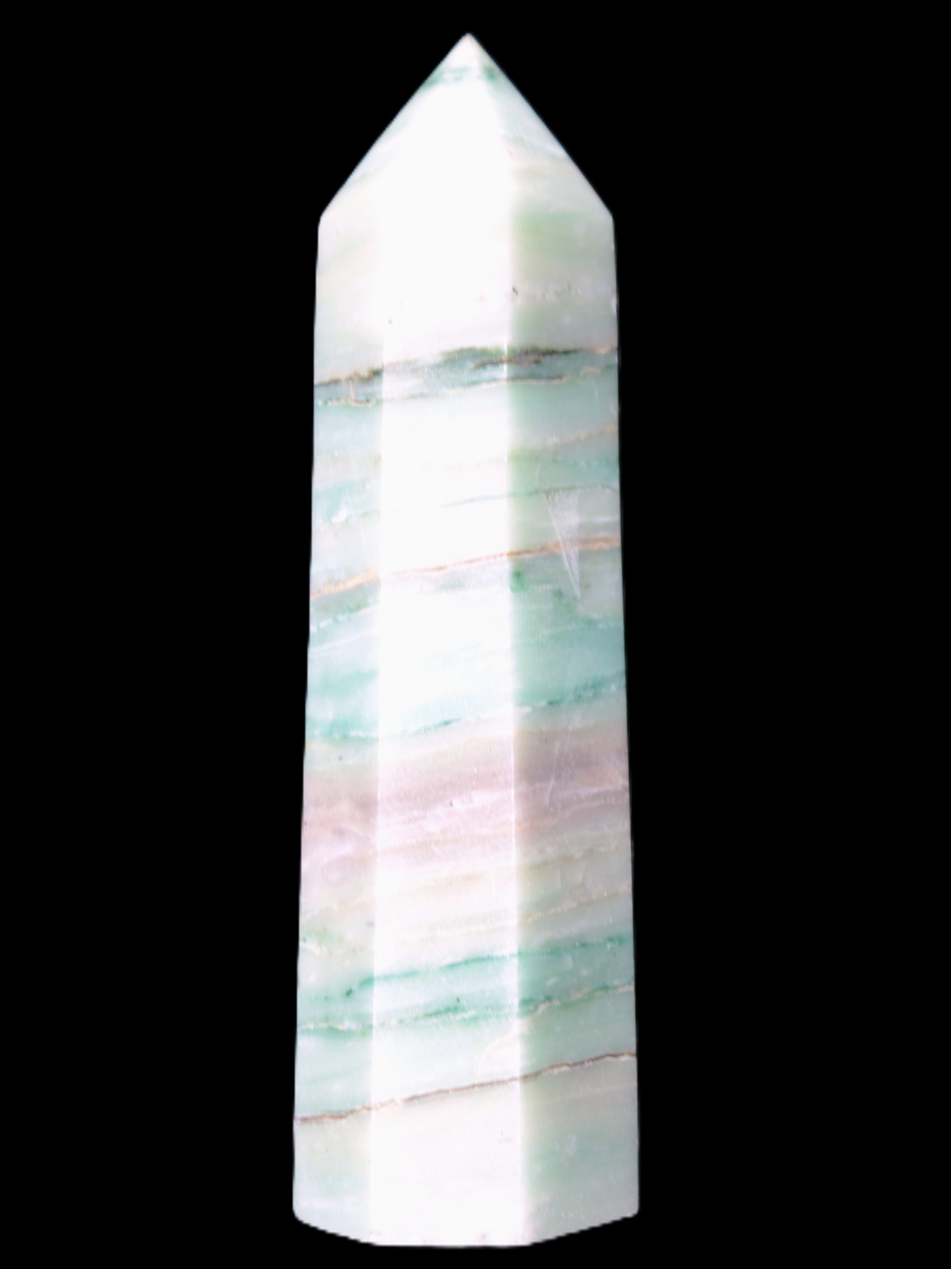 Pistachio calcite obelisk 112mm 170g Rocks and Things Store