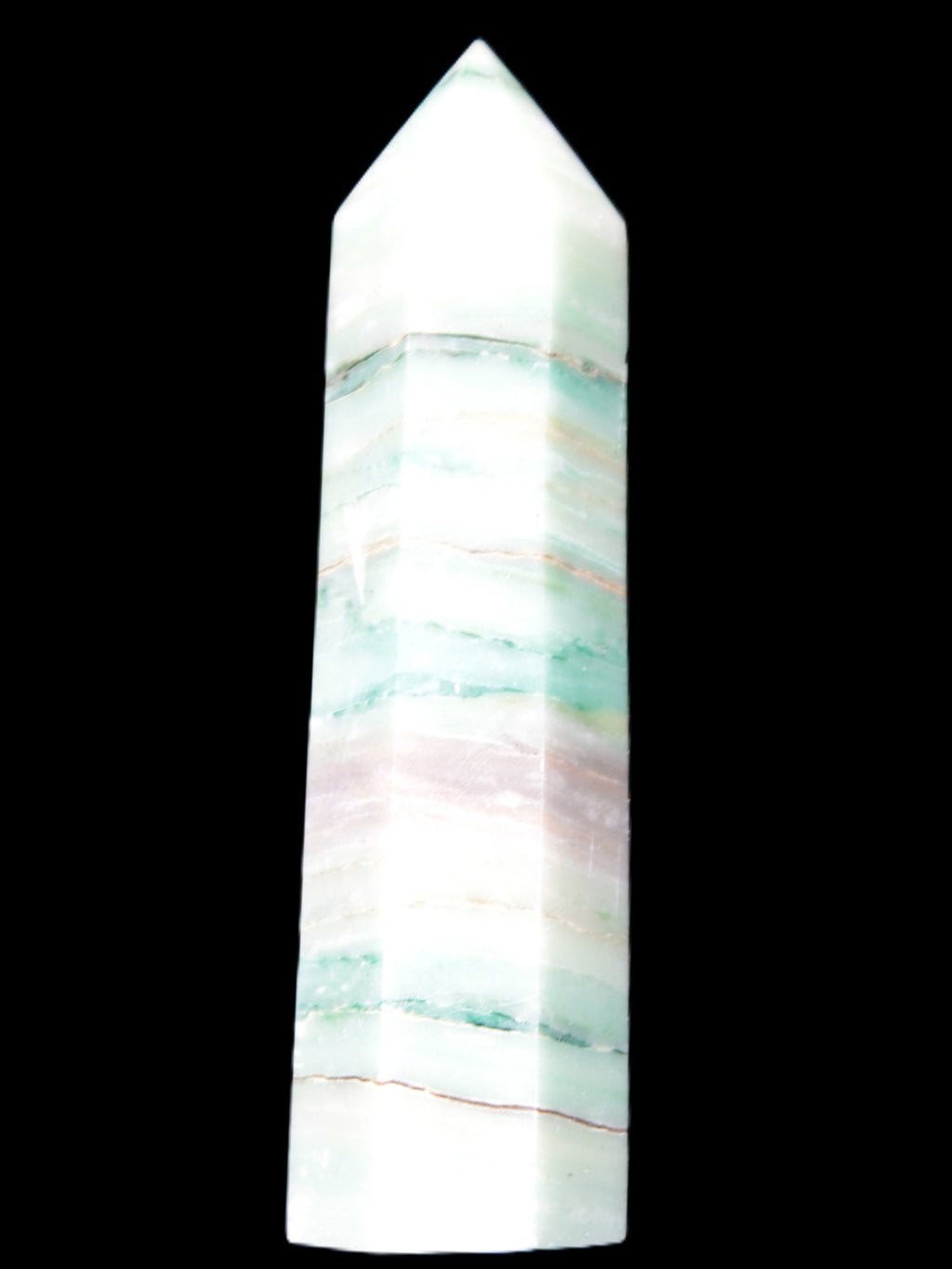Pistachio calcite obelisk 112mm 170g Rocks and Things Store