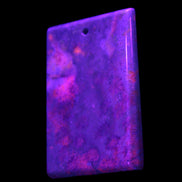 Rose Chrysanthemum coral fossil pendant 47*33*5mm 22.6g in UV light - Rocks and Things Store