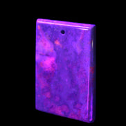 Rose Chrysanthemum coral fossil pendant 47*33*5mm 22.6g in UV light - Rocks and Things Store