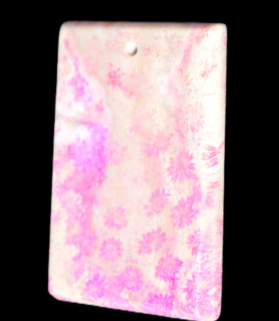 Rose Chrysanthemum coral fossil pendant 47*33*5mm 22.6g in bright sunlight - Rocks and Things Store