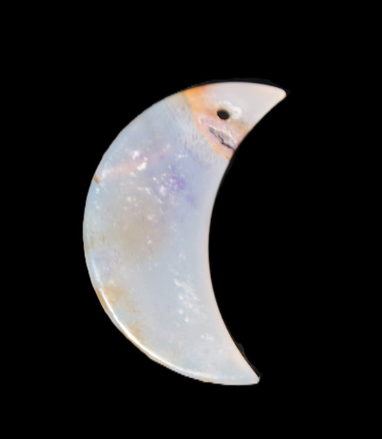 Agate moon pendant 40*25*4mm 6.8g Rocks and Things Store