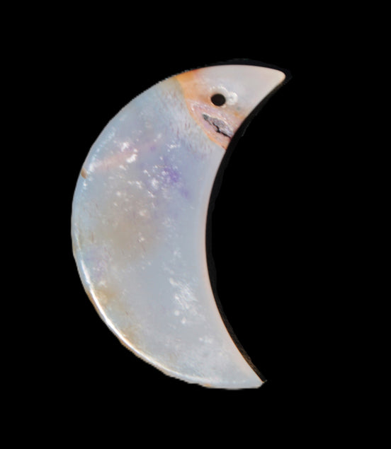 Agate moon pendant 40*25*4mm 6.8g Rocks and Things Store