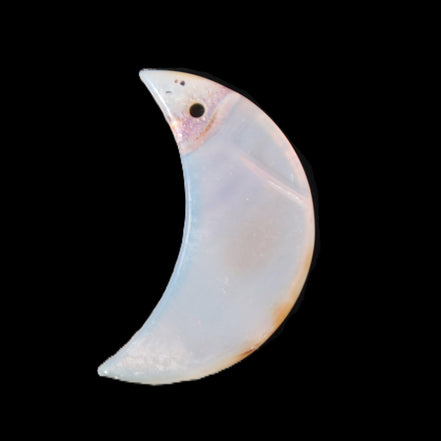 Agate moon pendant 40*25*4mm 6.8g Rocks and Things Store