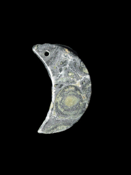 Kambaba Jasper Stromatolite fossil half-moon pendant 25*40mm 5.6-7.9g Rocks and Things Store