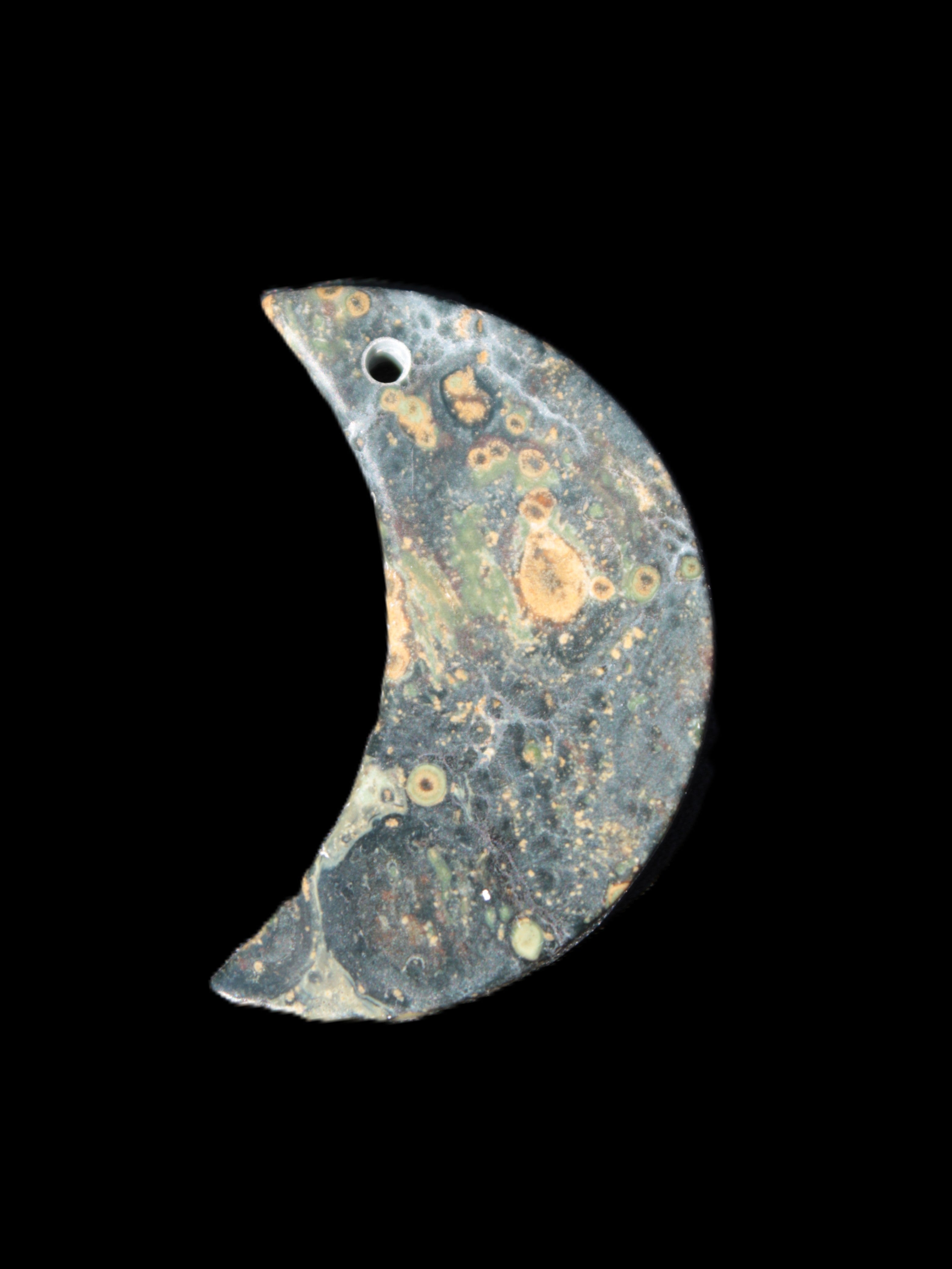 Kambaba Jasper Stromatolite fossil half-moon pendant 25*40mm 5.6-7.9g Rocks and Things Store