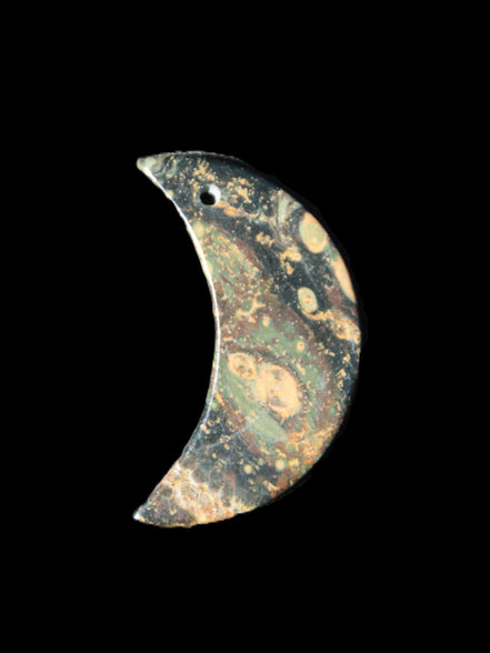Kambaba Jasper Stromatolite fossil half-moon pendant 25*40mm 5.6-7.9g Rocks and Things Store