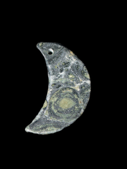 Kambaba Jasper Stromatolite fossil half-moon pendant 25*40mm 5.6-7.9g Rocks and Things Store