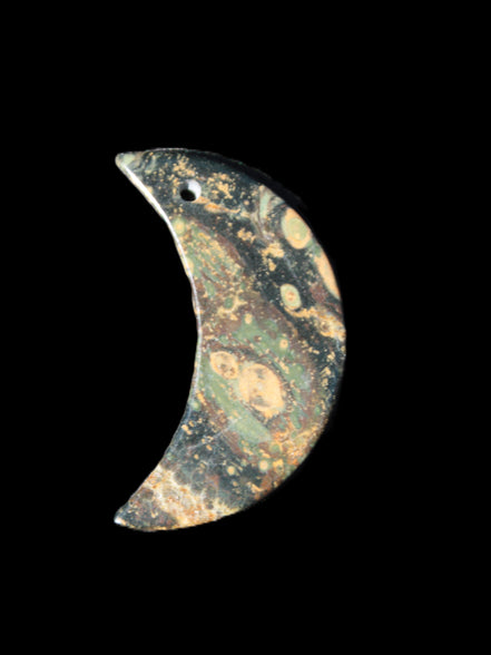 Kambaba Jasper Stromatolite fossil half-moon pendant 25*40mm 5.6-7.9g Rocks and Things Store