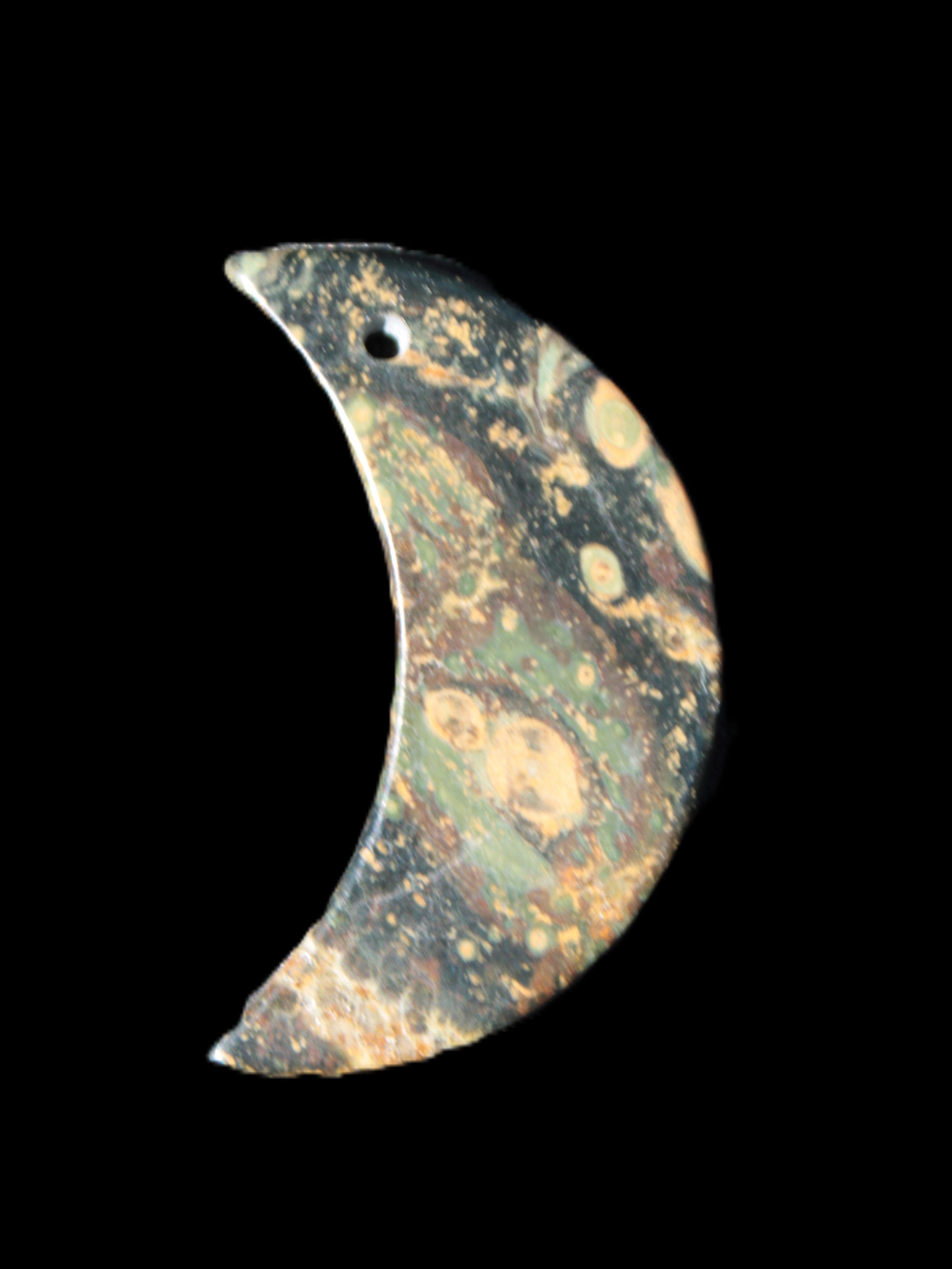 Kambaba Jasper Stromatolite fossil half-moon pendant 25*40mm 5.6-7.9g Rocks and Things Store
