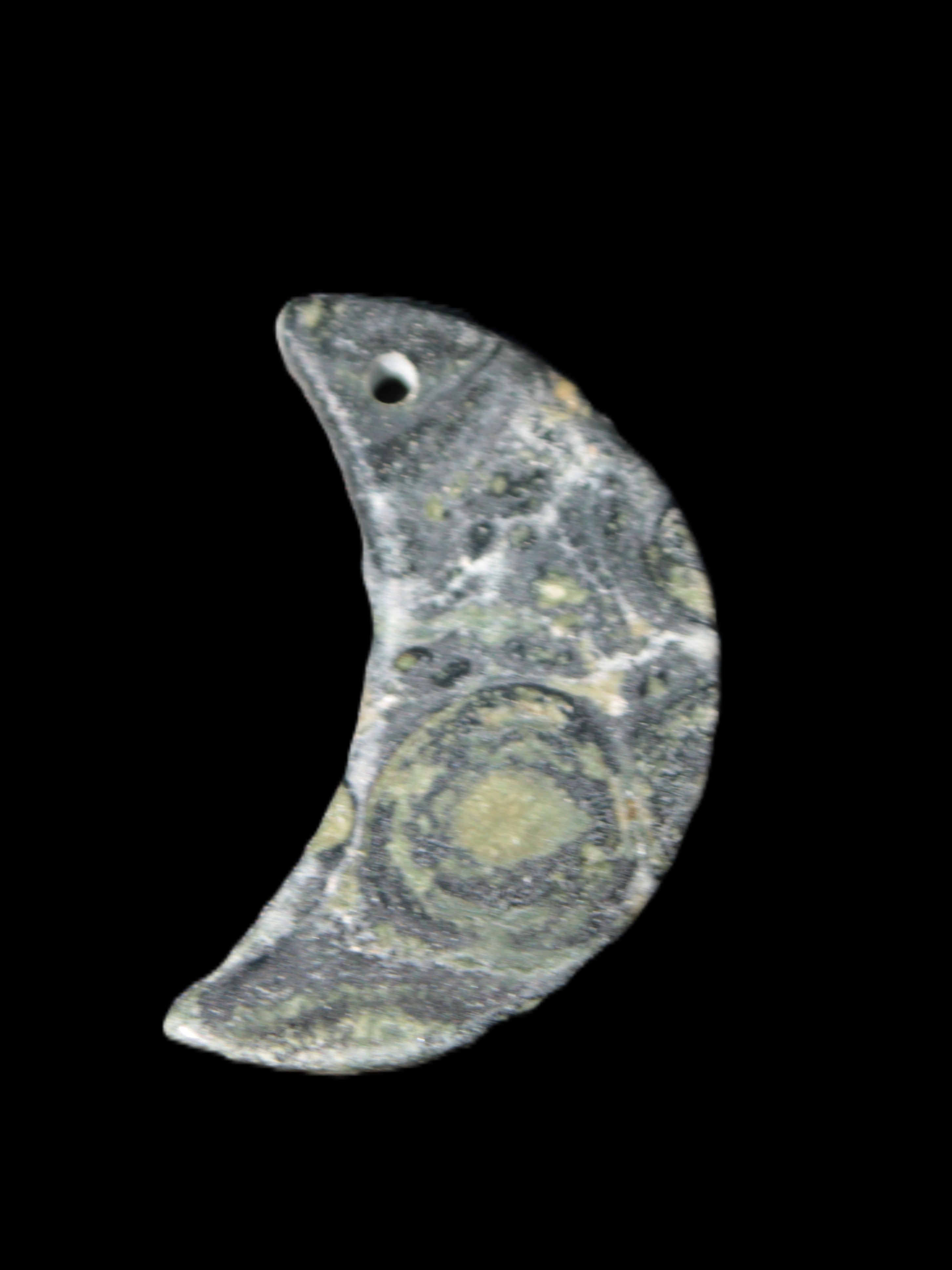 Kambaba Jasper Stromatolite fossil half-moon pendant 25*40mm 5.6-7.9g Rocks and Things Store