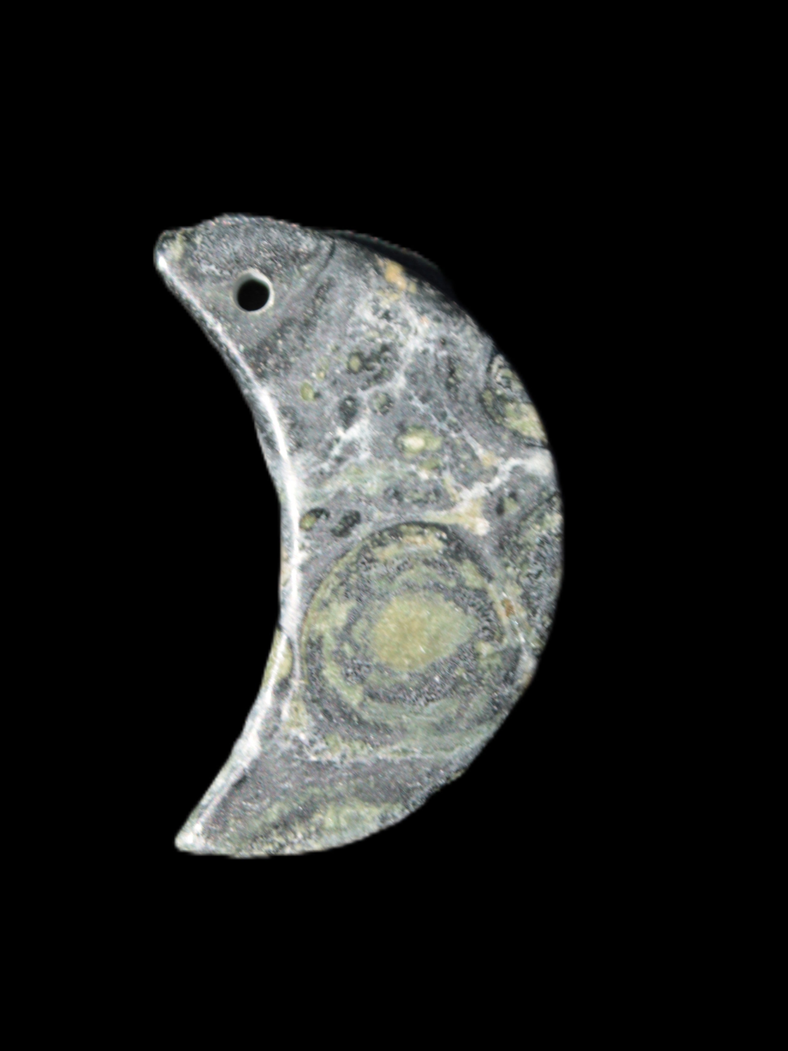 Kambaba Jasper Stromatolite fossil half-moon pendant 25*40mm 5.6-7.9g Rocks and Things Store