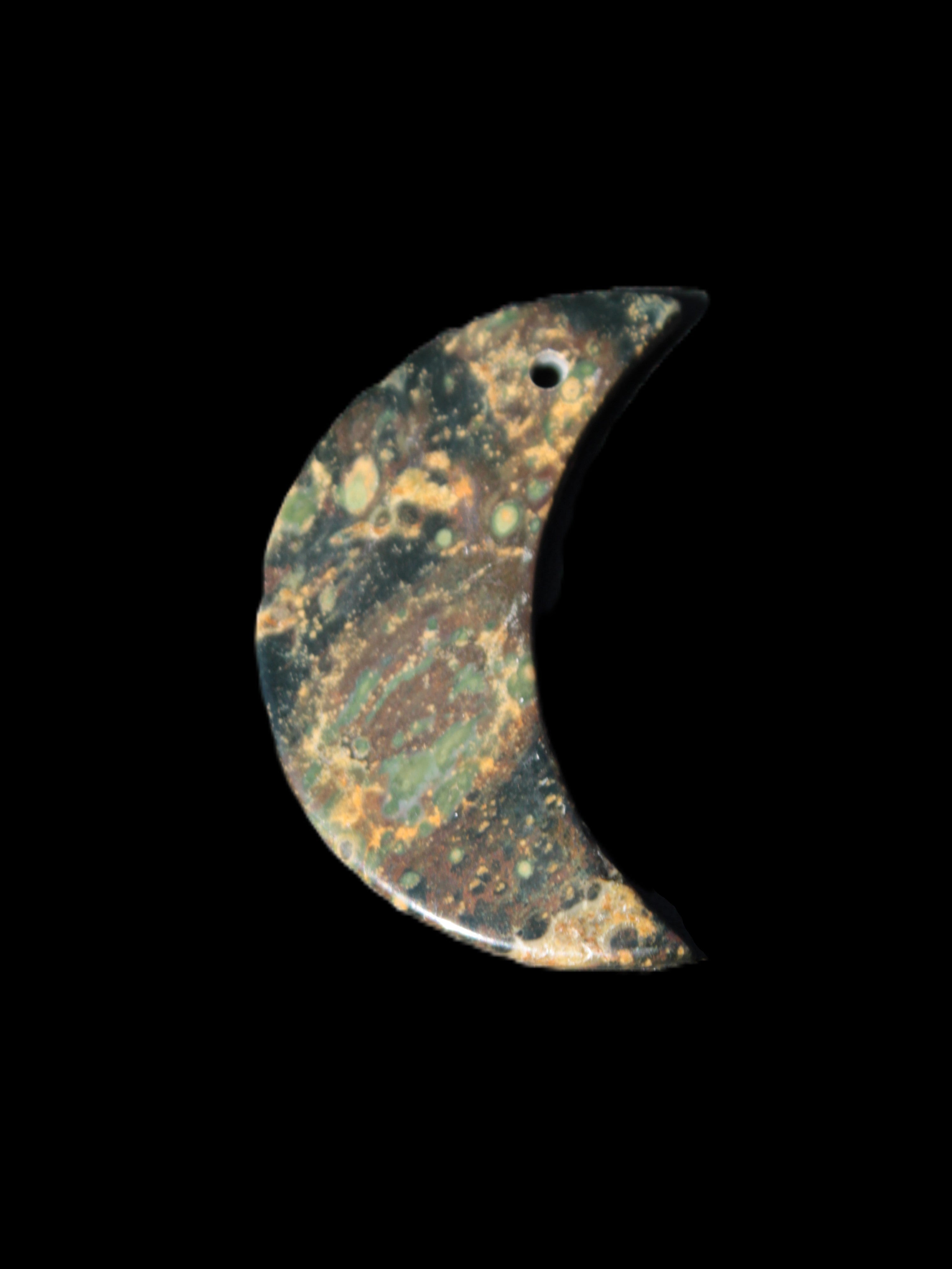 Kambaba Jasper Stromatolite fossil half-moon pendant 25*40mm 5.6-7.9g Rocks and Things Store