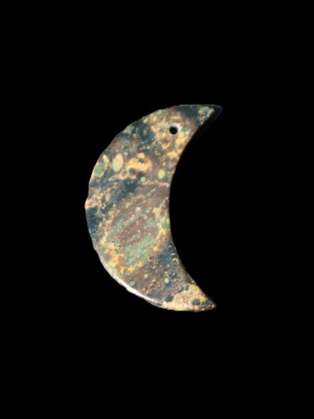 Kambaba Jasper Stromatolite fossil half-moon pendant 25*40mm 5.6-7.9g Rocks and Things Store