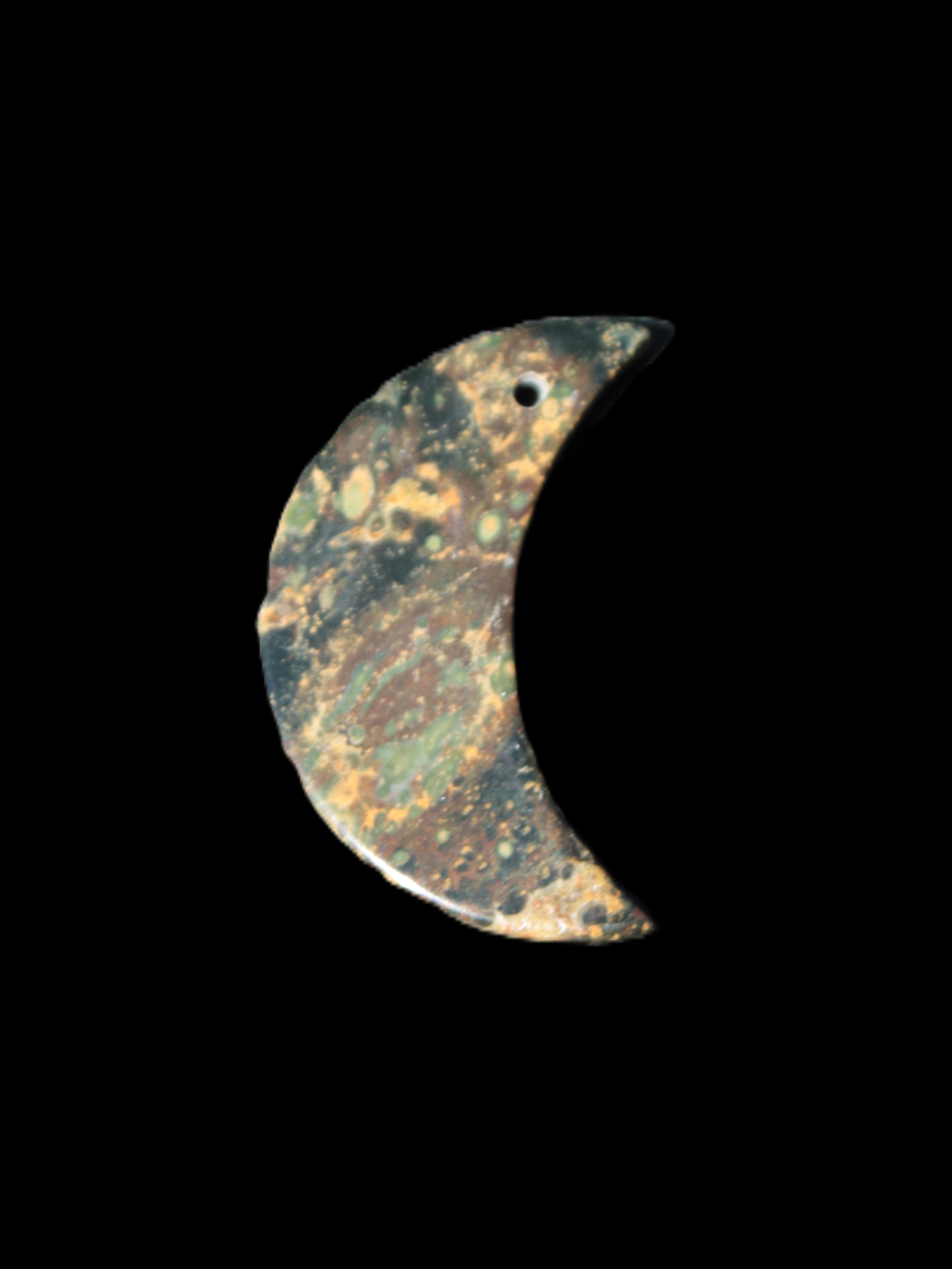 Kambaba Jasper Stromatolite fossil half-moon pendant 25*40mm 5.6-7.9g Rocks and Things Store