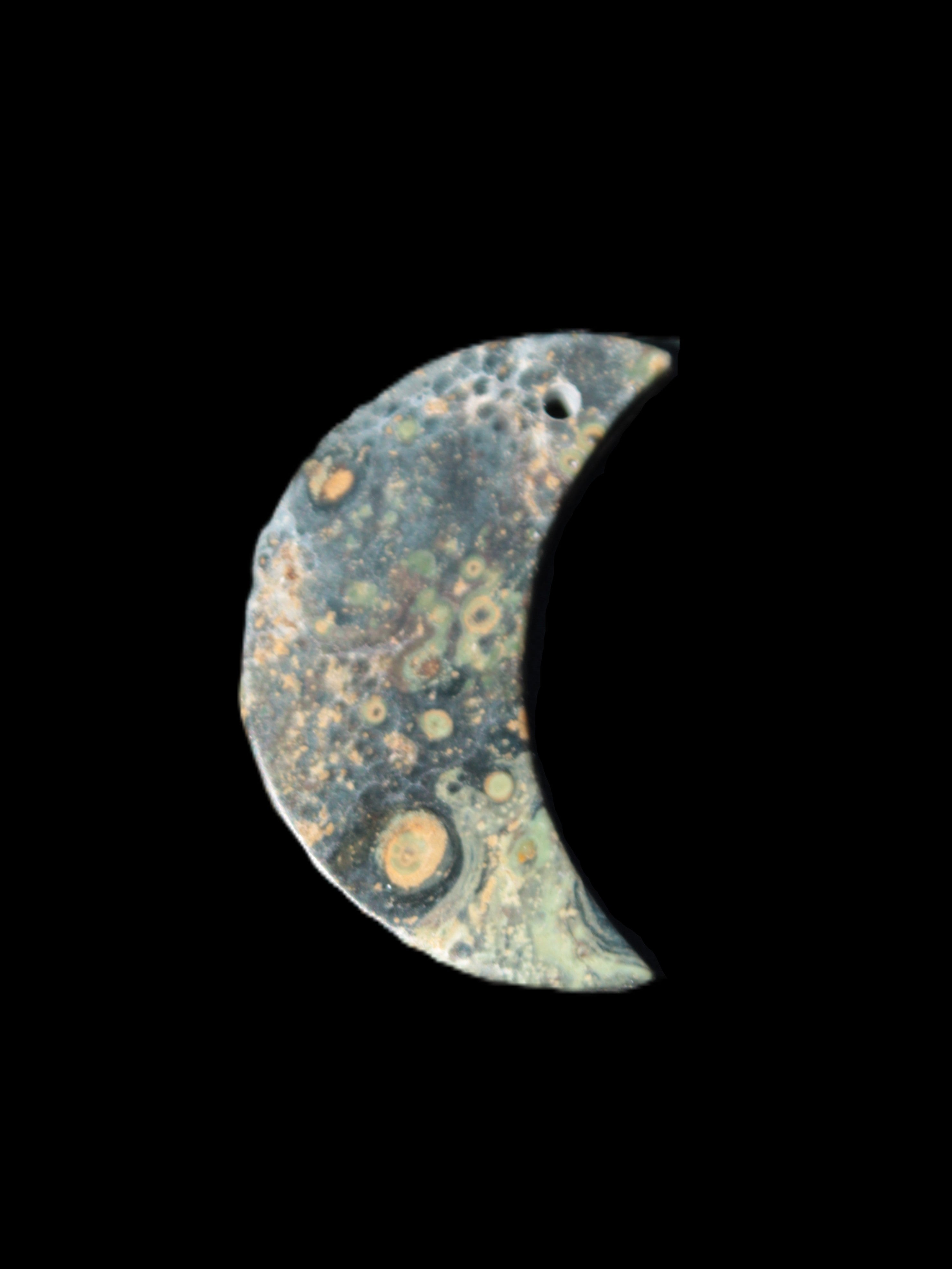 Kambaba Jasper Stromatolite fossil half-moon pendant 25*40mm 5.6-7.9g Rocks and Things Store