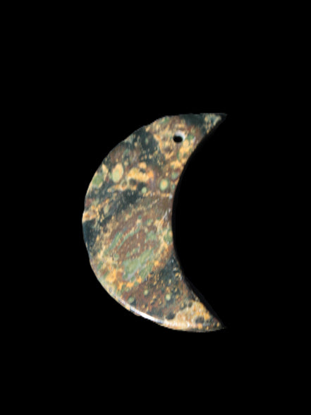 Kambaba Jasper Stromatolite fossil half-moon pendant 25*40mm 5.6-7.9g Rocks and Things Store