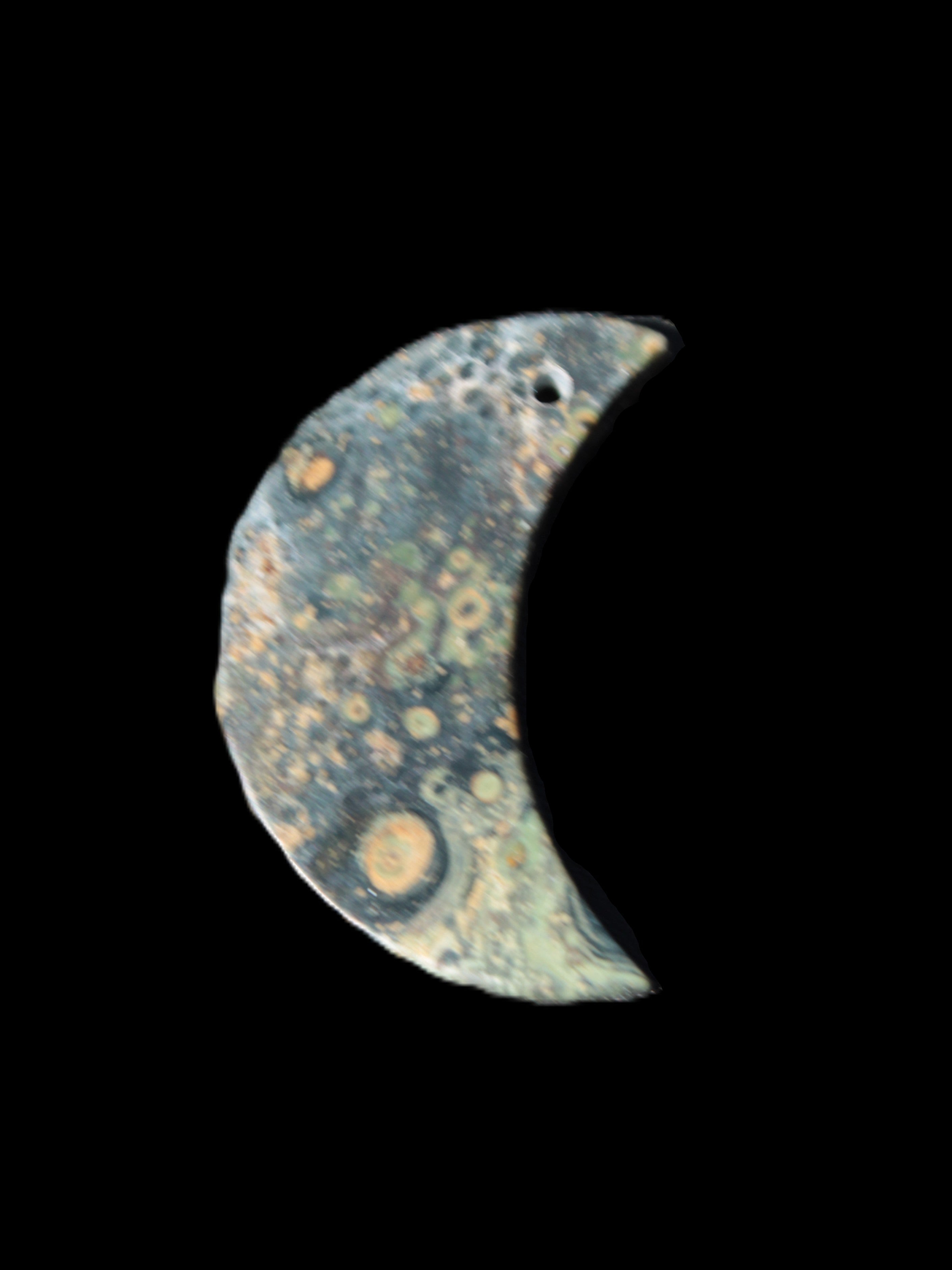 Kambaba Jasper Stromatolite fossil half-moon pendant 25*40mm 5.6-7.9g Rocks and Things Store