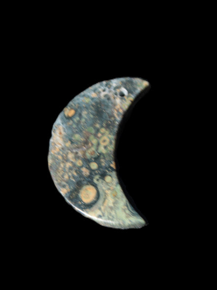 Kambaba Jasper Stromatolite fossil half-moon pendant 25*40mm 5.6-7.9g Rocks and Things Store