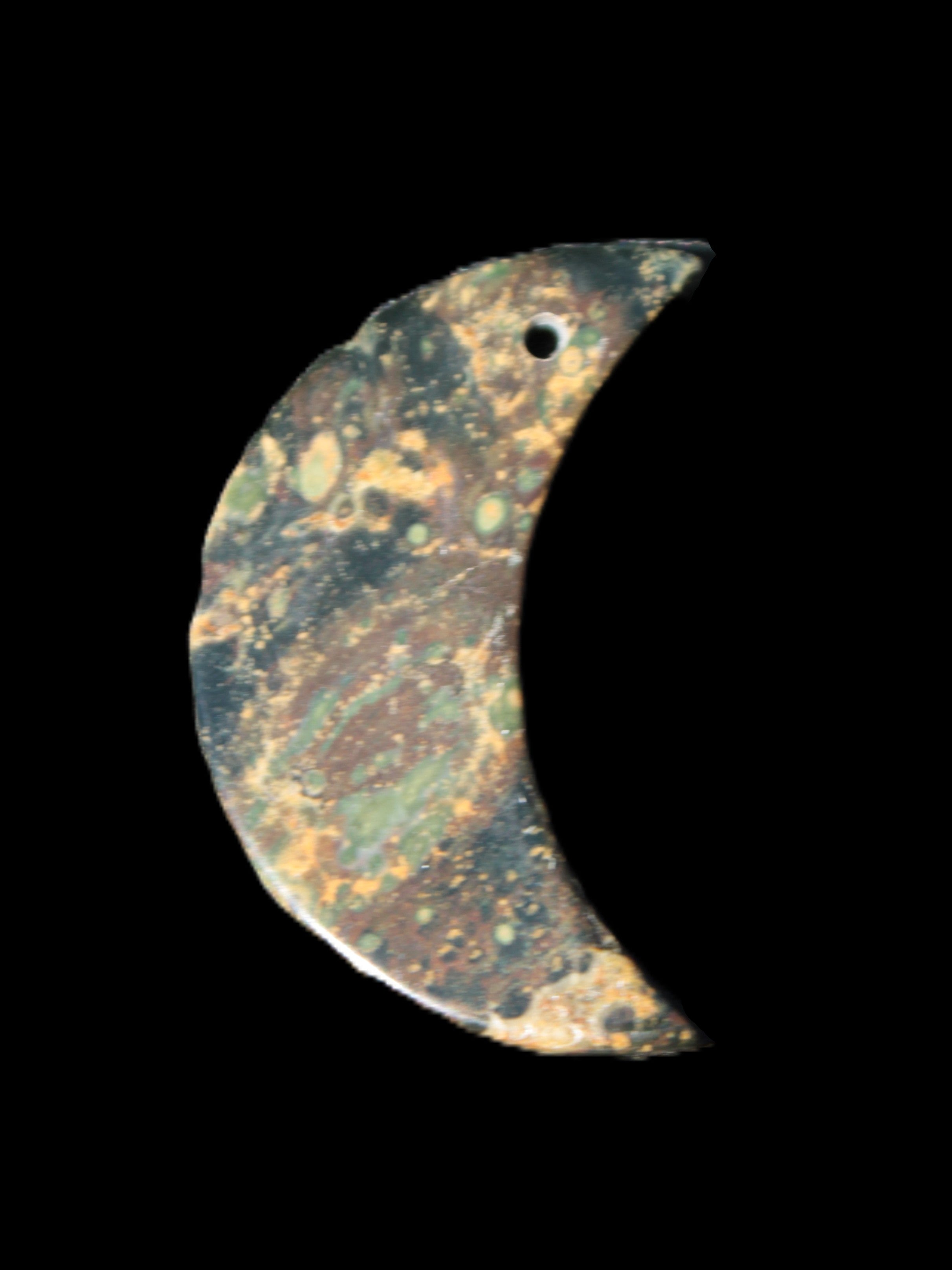 Kambaba Jasper Stromatolite fossil half-moon pendant 25*40mm 5.6-7.9g Rocks and Things Store
