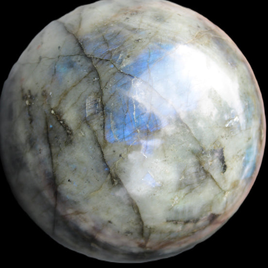 Labradorite sphere 105mm 1772g in sunlight - Rocks and Things Store