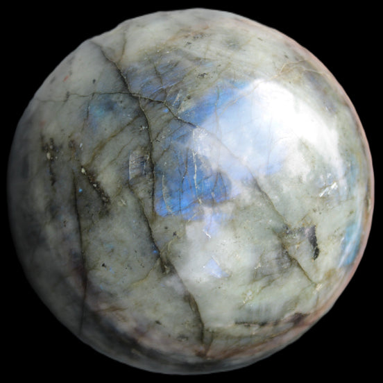 Labradorite sphere 105mm 1772g in sunlight - Rocks and Things Store