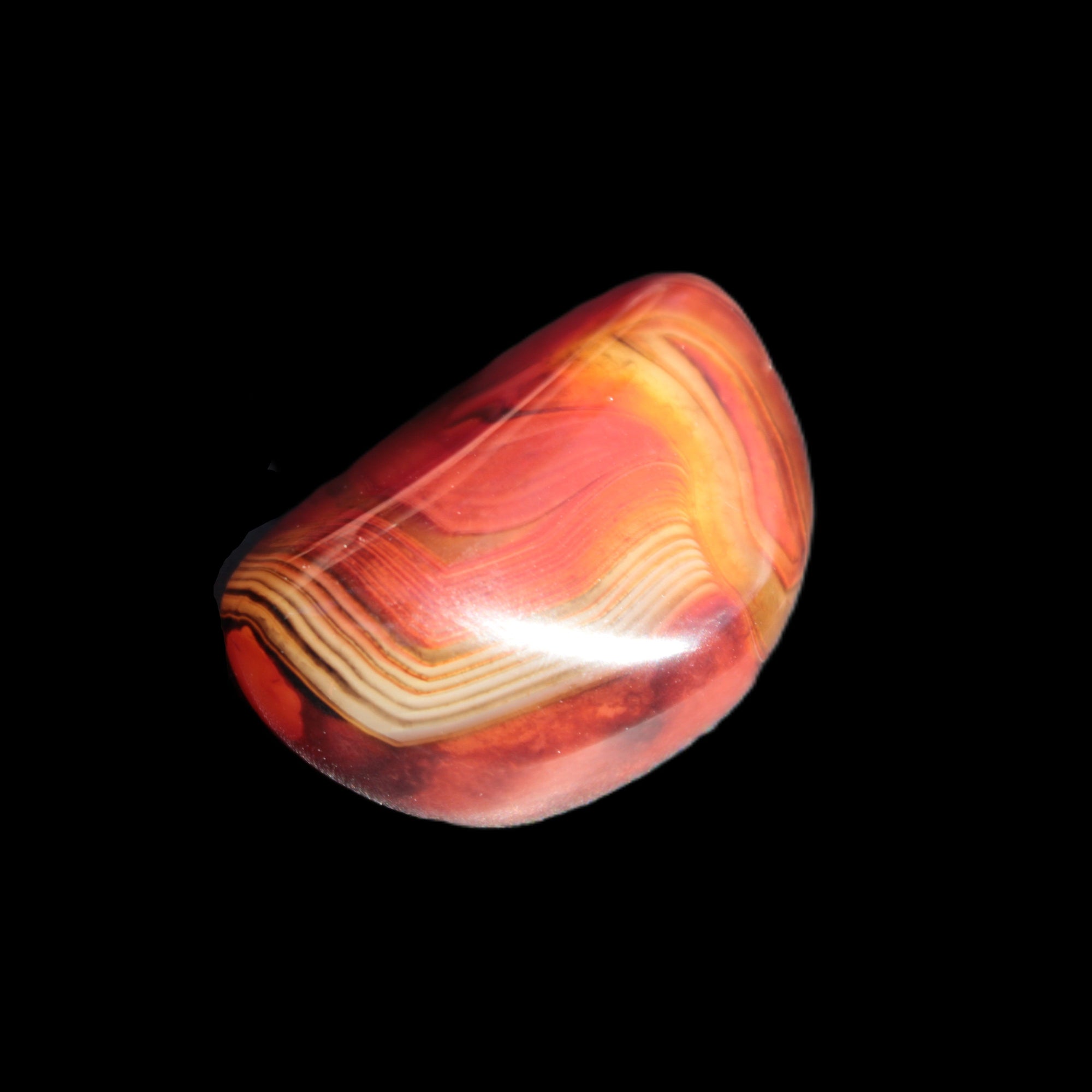 Crazy Lace Carnelian Banded Agate from Madagascar 30*24mm 25.8g - Rocks and Things Store