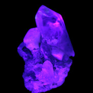 Quartz, Tourmaline, Feldspar cluster specimen 43mm 23.7g in UV light - Rocks and Things Store