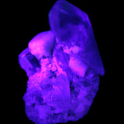 Quartz, Tourmaline, Feldspar cluster specimen 43mm 23.7g in UV light - Rocks and Things Store