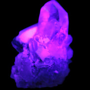 Quartz, Tourmaline, Feldspar cluster specimen 43mm 23.7g in UV light - Rocks and Things Store