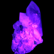 Quartz, Tourmaline, Feldspar cluster specimen 43mm 23.7g in UV light - Rocks and Things Store