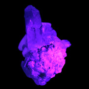 Quartz, Tourmaline, Feldspar cluster specimen 43mm 23.7g in UV light - Rocks and Things Store