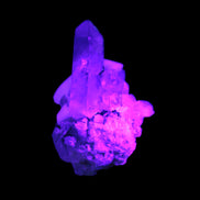 Quartz, Tourmaline, Feldspar cluster specimen 43mm 23.7g in UV light - Rocks and Things Store