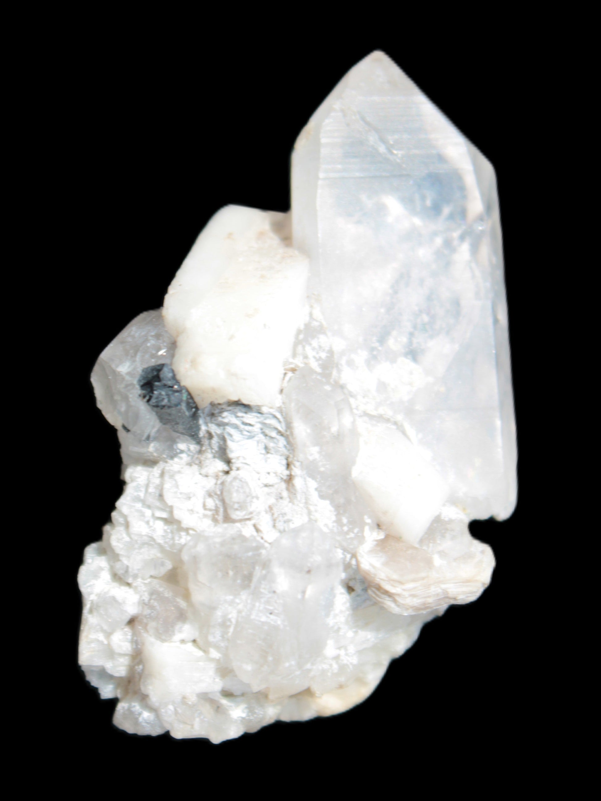 Quartz, Tourmaline, Feldspar cluster specimen 43mm 23.7g in sunlight - Rocks and Things Store