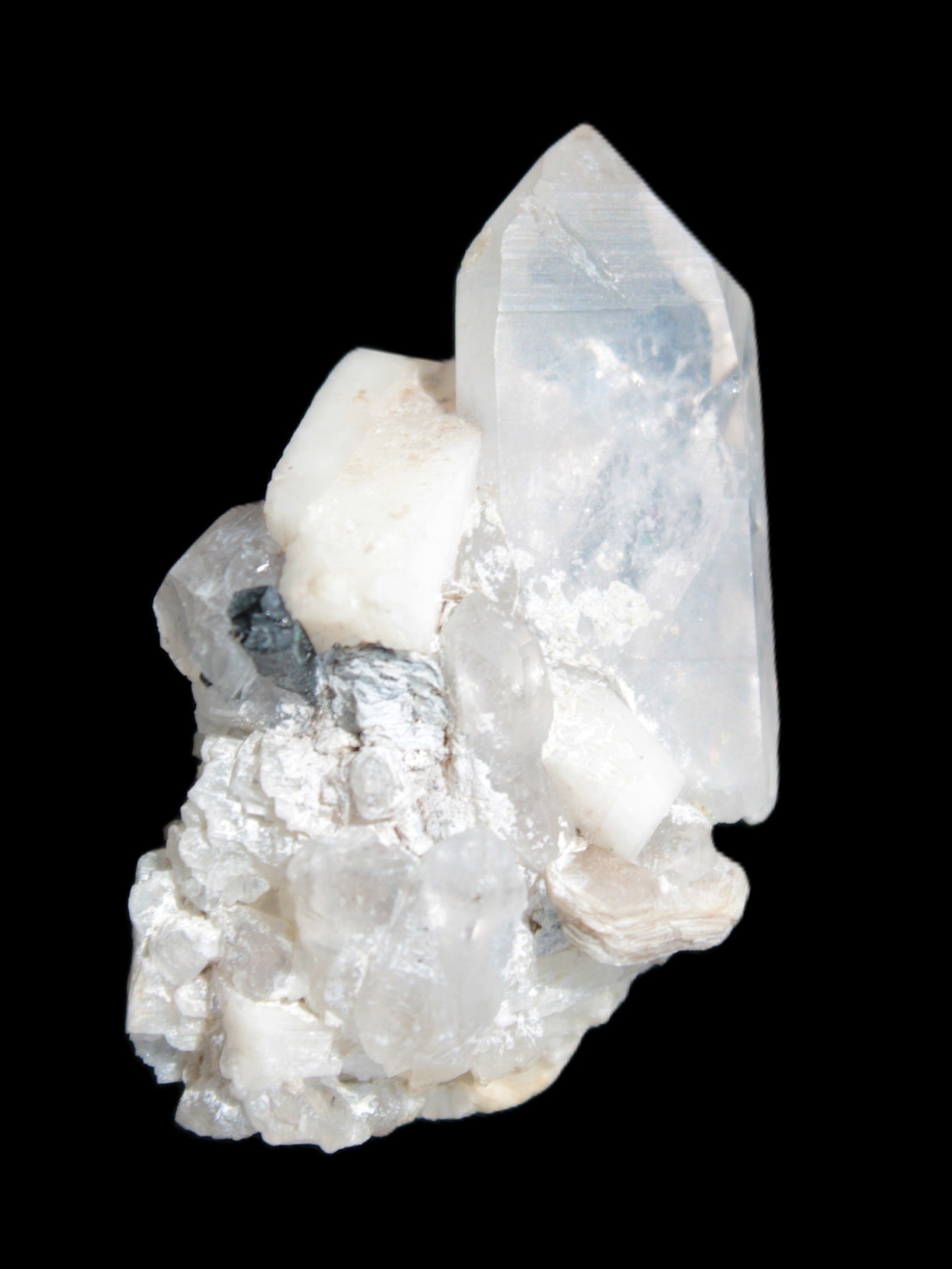 Quartz, Tourmaline, Feldspar cluster specimen 43mm 23.7g in sunlight - Rocks and Things Store