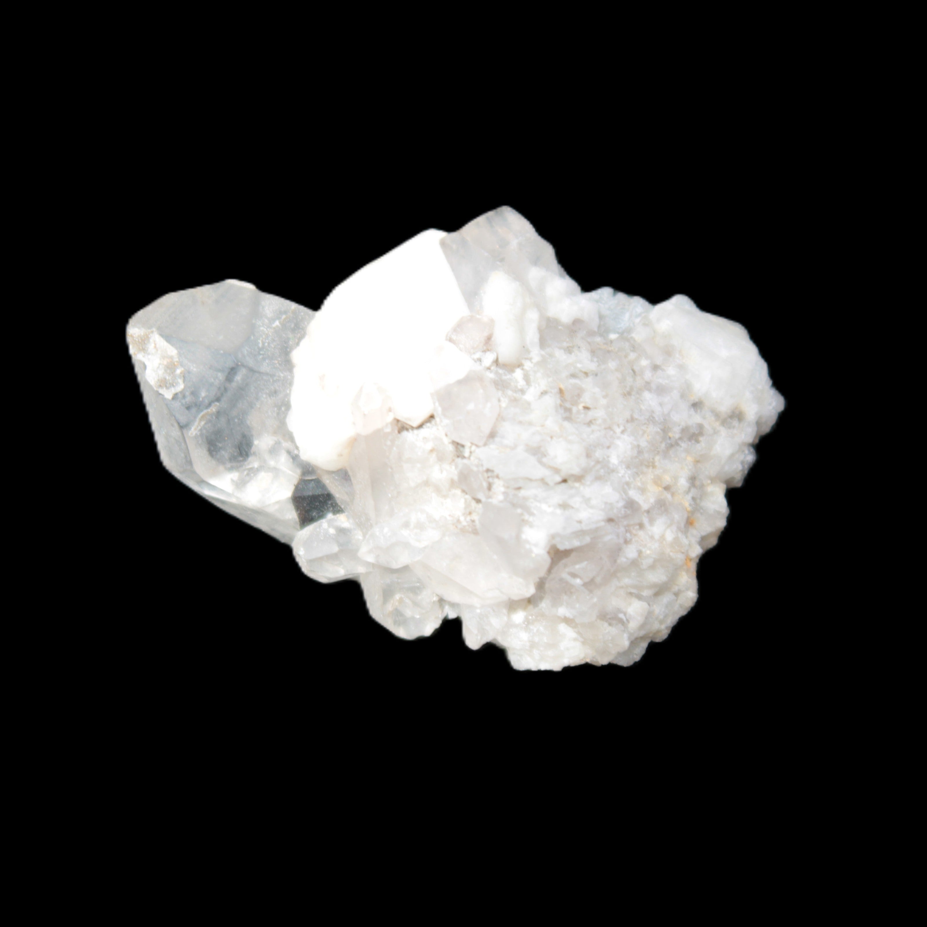 Quartz, Tourmaline, Feldspar cluster specimen 43mm 23.7g in sunlight - Rocks and Things Store