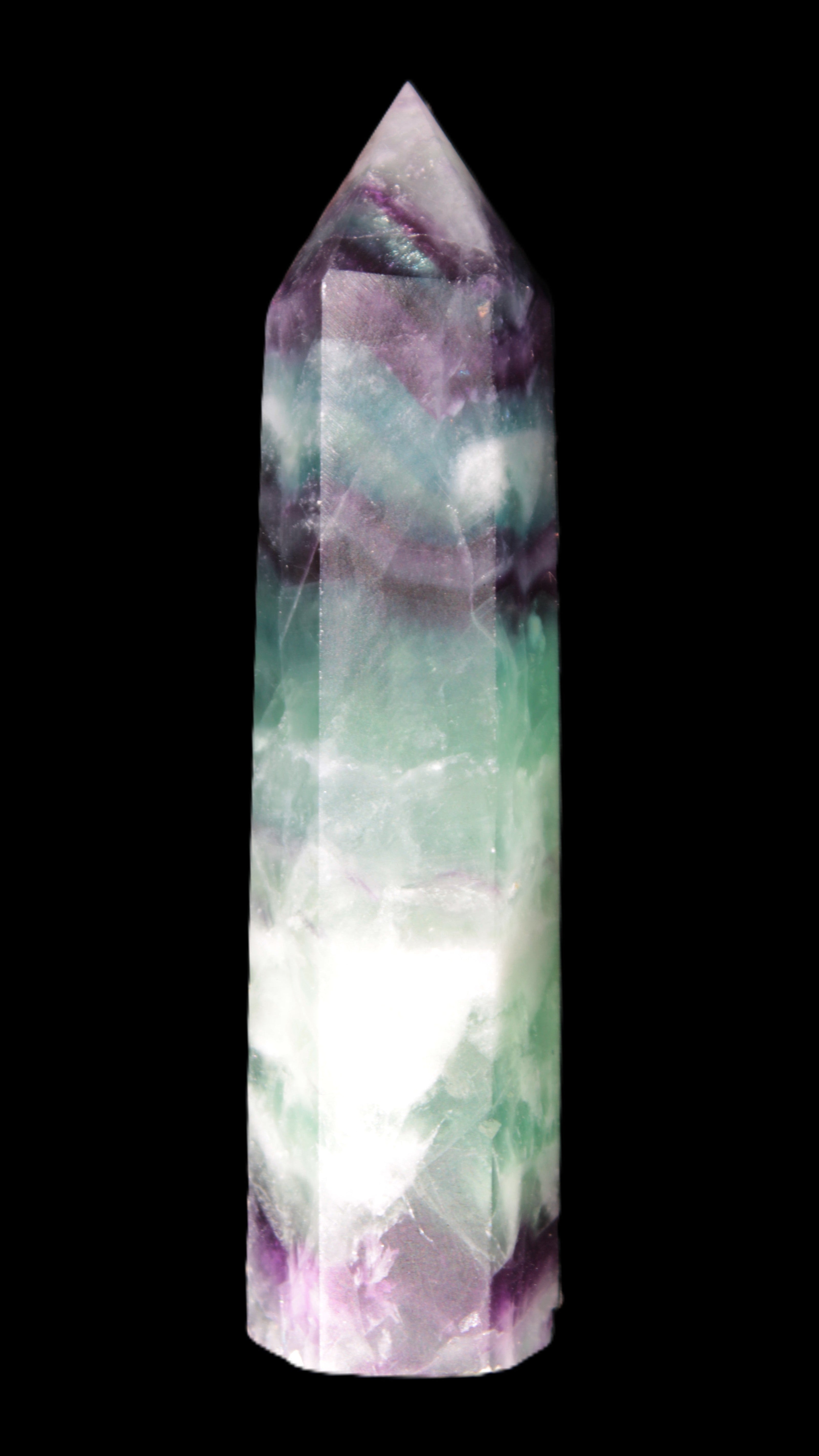 Colourful Fluorite obelisk 26*100mm 118.7g Rocks and Things Store