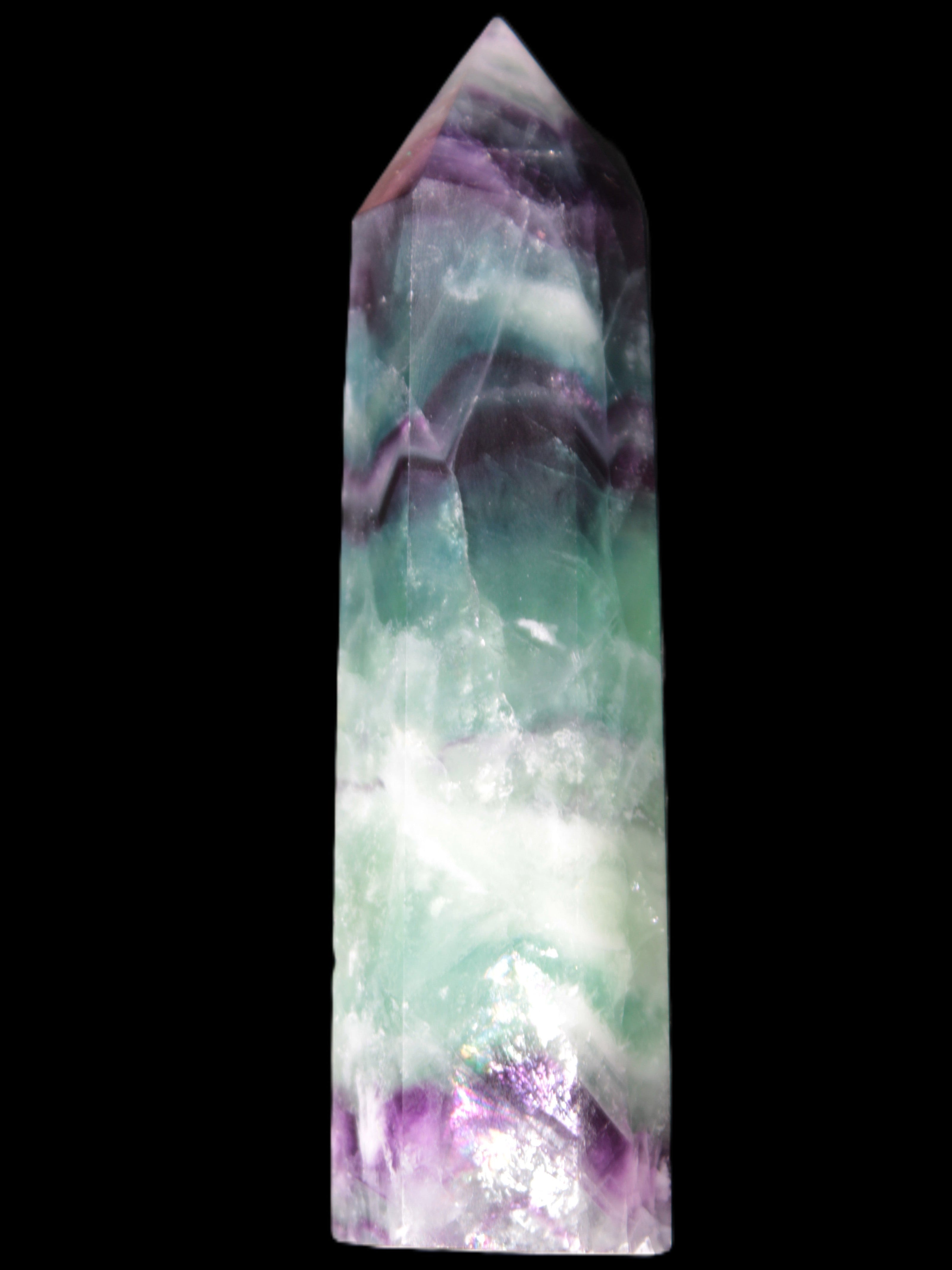 Colourful Fluorite obelisk 26*100mm 118.7g Rocks and Things Store