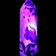 Moss Agate wand 85mm 76g in UV light - Rocks and Things Store