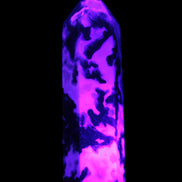 Moss Agate wand 85mm 76g in UV light - Rocks and Things Store