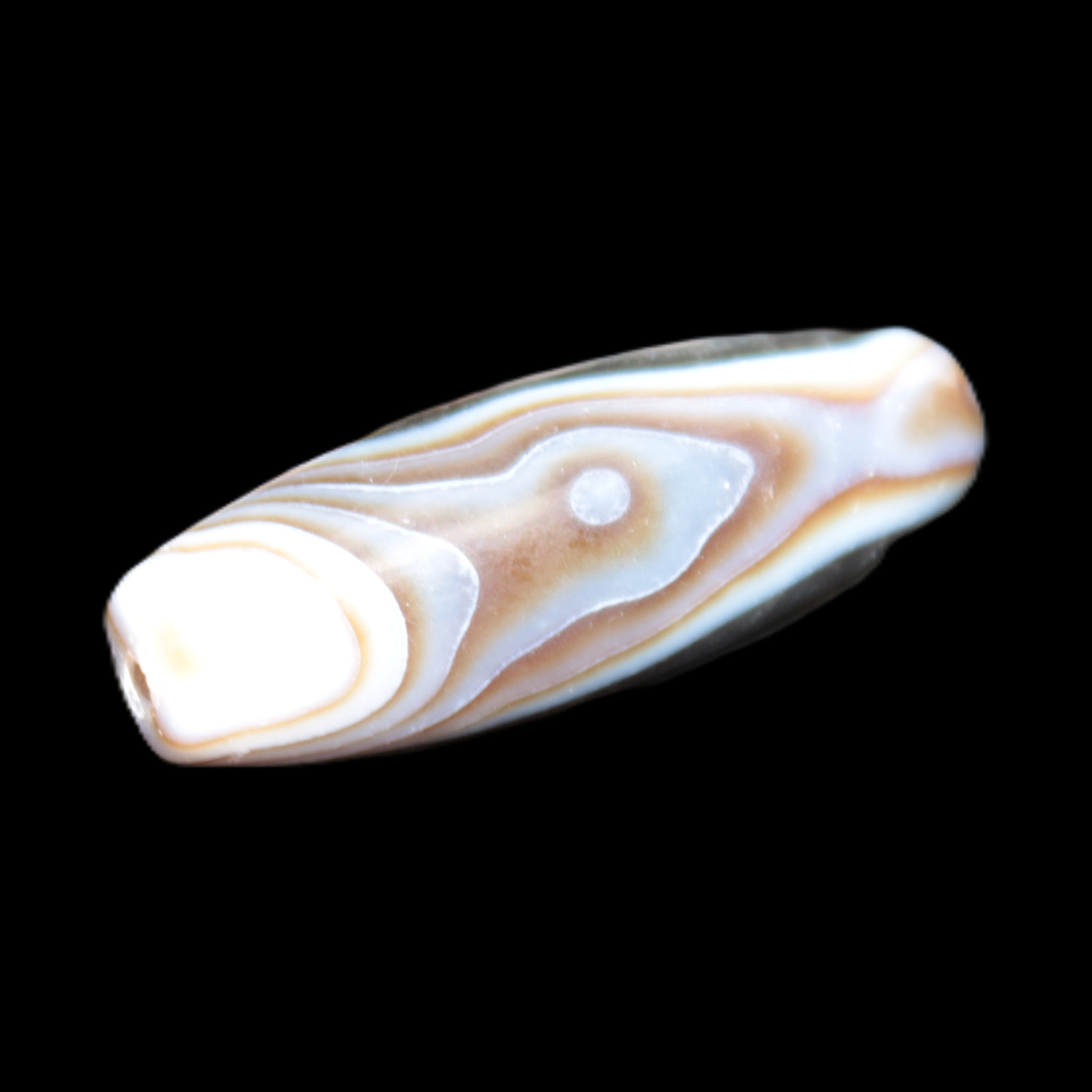 Gobi Eye Agate from Mongolia drilled bead 46.5*15mm 17g Rocks and Things Store