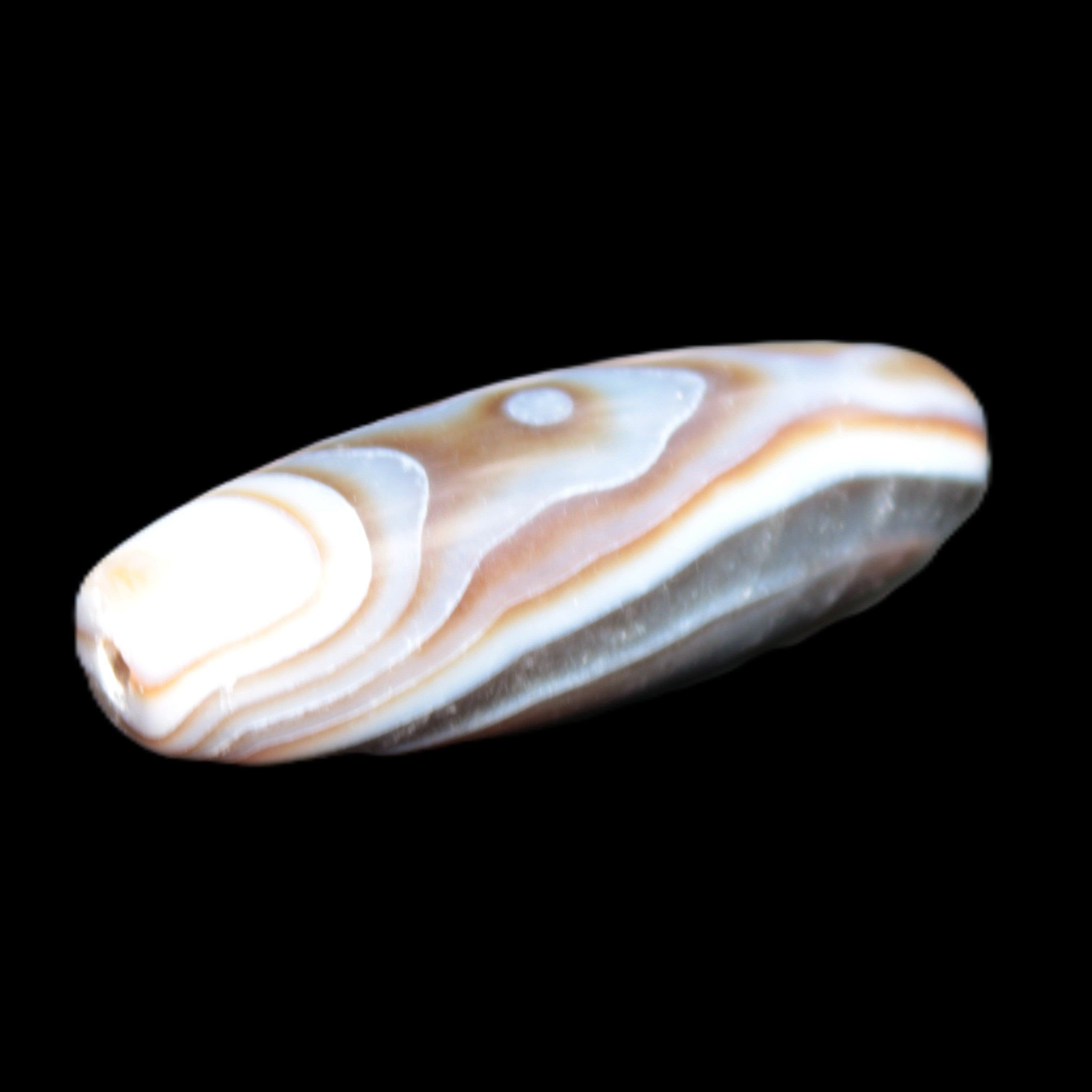 Gobi Eye Agate from Mongolia drilled bead 46.5*15mm 17g Rocks and Things Store