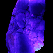 Green Fluorite cubic crystal cluster 130*100*50mm 1365g in UV light - Rocks and Things Store