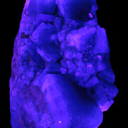 Green Fluorite cubic crystal cluster 130*100*50mm 1365g in UV light - Rocks and Things Store