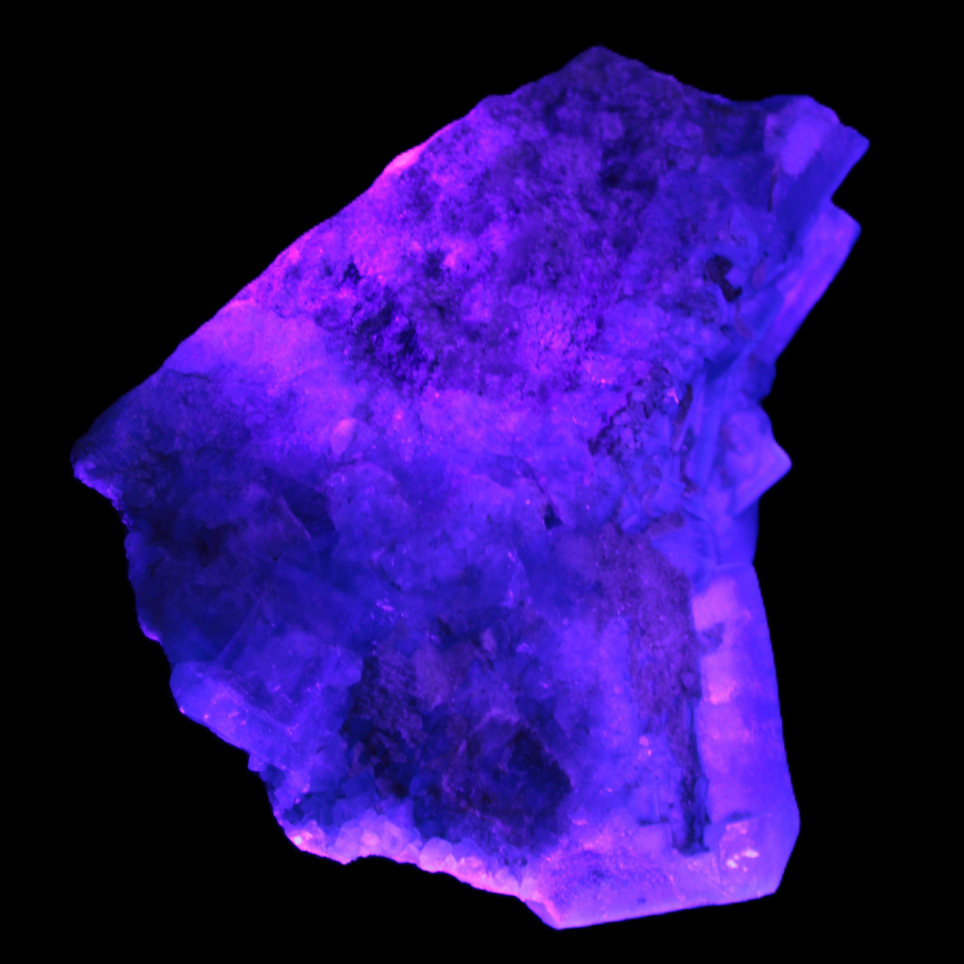 Green Fluorite cubic crystal cluster 130*100*50mm 1365g in UV light - Rocks and Things Store