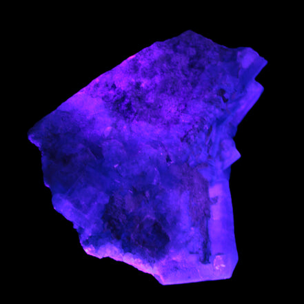 Green Fluorite cubic crystal cluster 130*100*50mm 1365g in UV light - Rocks and Things Store