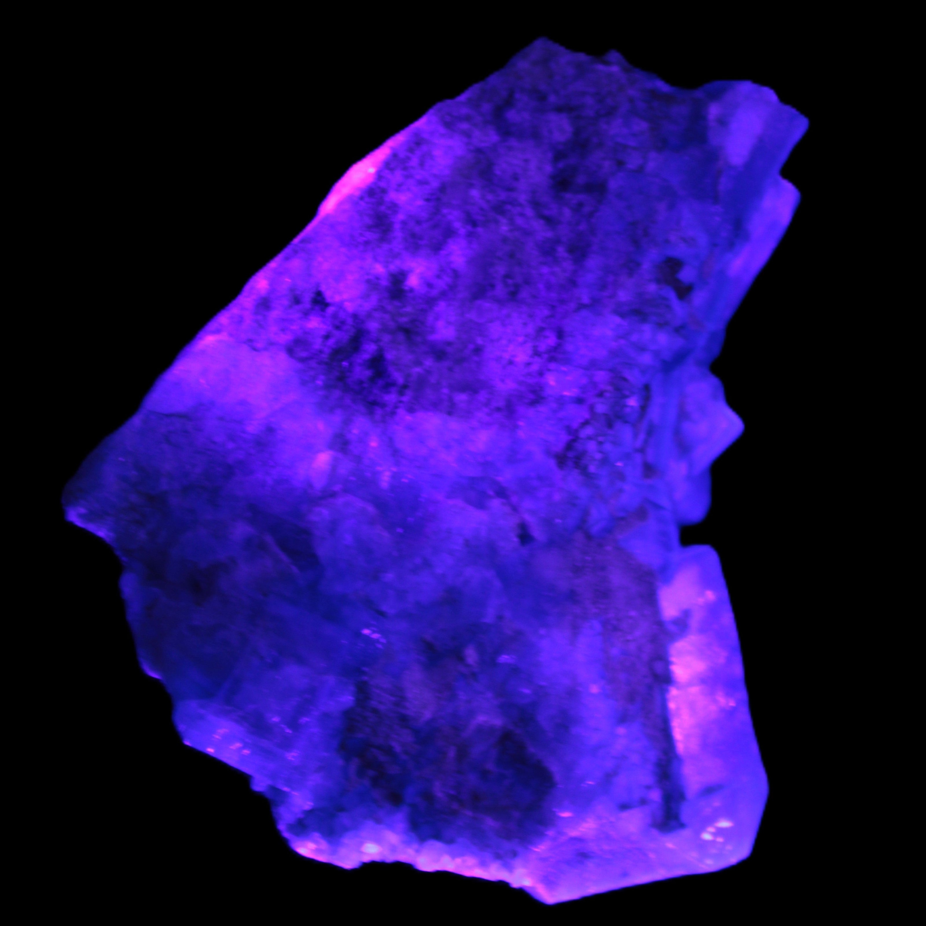 Green Fluorite cubic crystal cluster 130*100*50mm 1365g in UV light - Rocks and Things Store